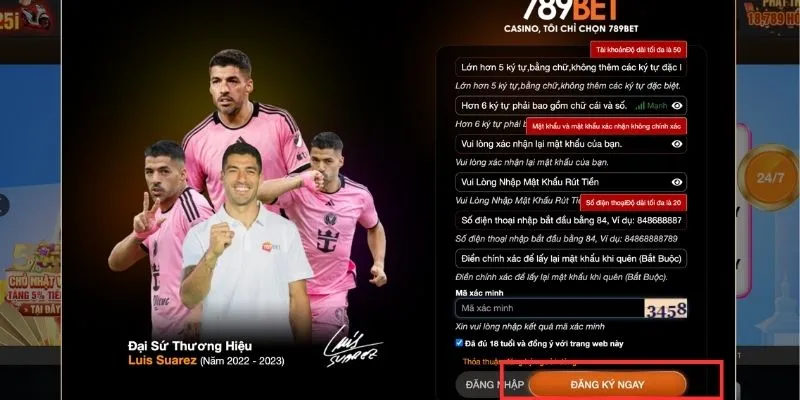 Nhập thông tin và xác nhận độ tuổi