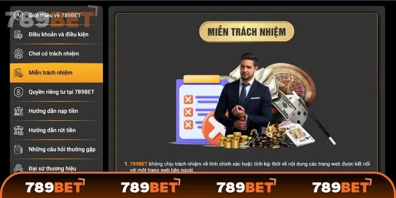 Miễn trừ trách nhiệm 789BET là gì?